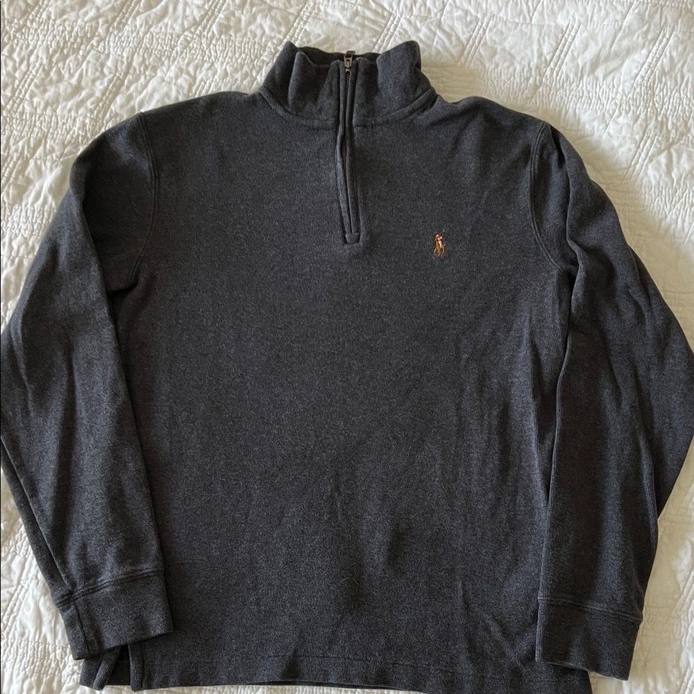 Polo by Ralph Lauren Men's Charcoal Zip-Up Sweater